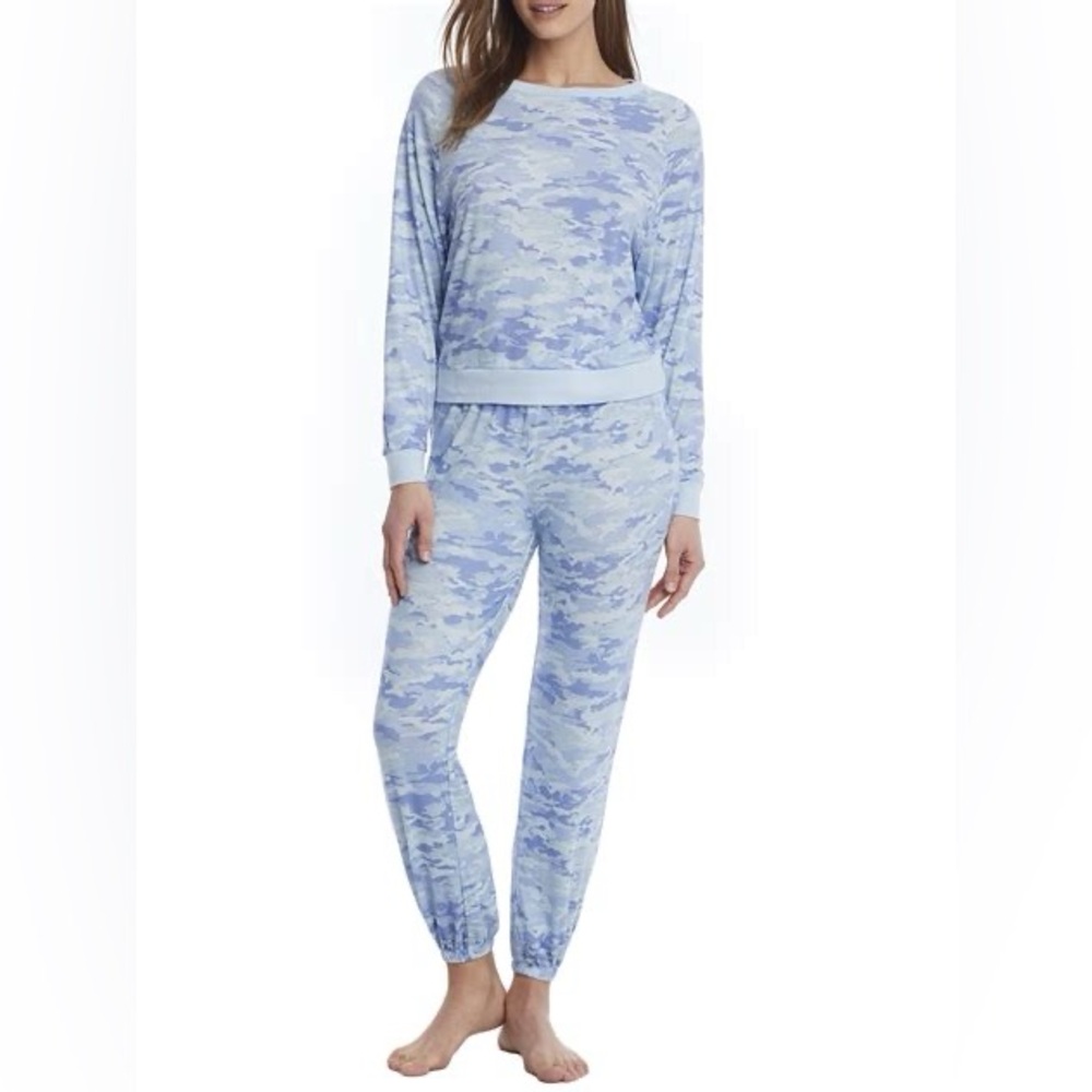 Honeydew Star Seeker Lounge Long Sleeve Pullover Blue Camo Women's Size Small